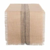 Design Imports Mineral Middle Stripe Burlap Table Runner In Gray