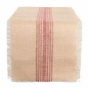 Design Imports Mineral Middle Stripe Burlap Table Runner In Red