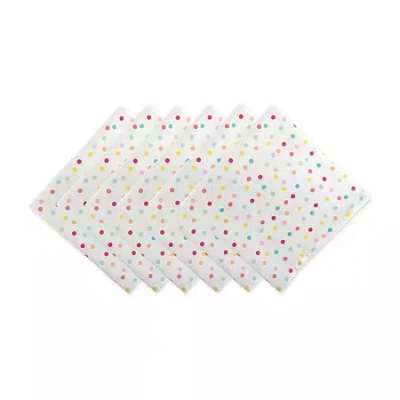 Design Imports Multi Polka Dots Print 6-pc. Napkins In White