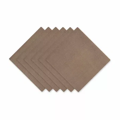 Design Imports Mushroom Solid 6-pc. Napkins In Brown