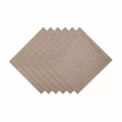 Design Imports Mushroom Variegated 6-pc. Napkins In Brown