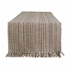 Design Imports Mushroom Variegated Fringe Table Runner In Brown