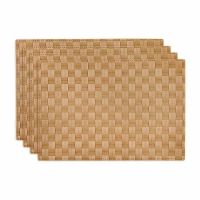 Design Imports Natural Basketweave Rectangle Woven 4-pc. Placemat In Brown