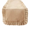 Design Imports Natural Ruffle Trim Jute Table Runner In Sand