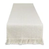 Design Imports Natural Variegated Fringe Table Runner In White