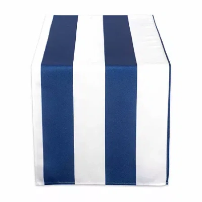 Design Imports Nautical Blue Cabana Stripe Outdoor Table Runner