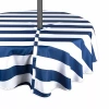 Design Imports Nautical Blue Cabana Stripe Outdoor With Zipper Tablecloth In Blue