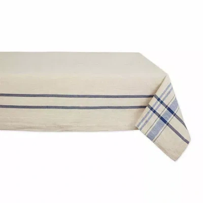 Design Imports Nautical Blue French Stripe Tablecloth In Sand