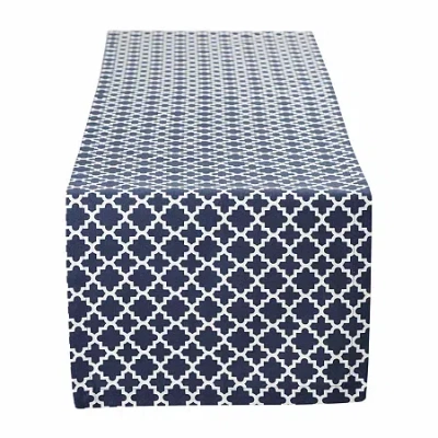Design Imports Nautical Blue Lattice Table Runner
