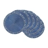 Design Imports Nautical Blue Round Fringed 6-pc. Placemats In Blue