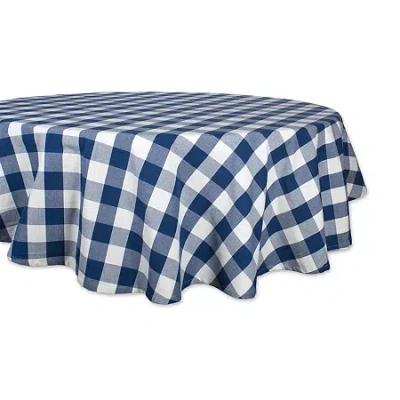 Design Imports Navy Buffalo Check Tablecloth In Blue