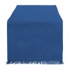 Design Imports Navy Solid Heavyweight Fringed Table Runner In Blue