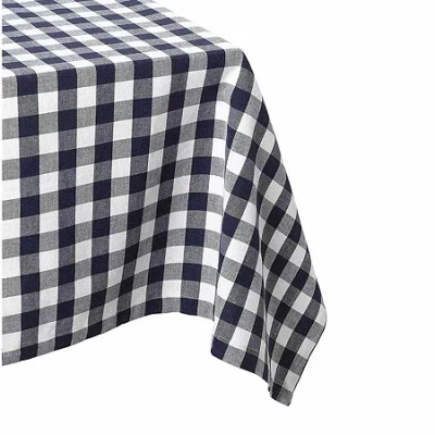 Design Imports Navy/off-white Checkers Tablecloth In Blue