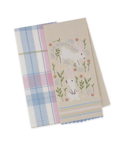 Design Imports Oh Hoppy Day Cotton Dishtowels Set, 18"x28" In Multi
