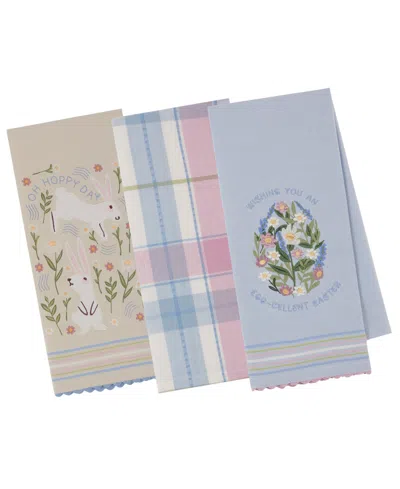 Design Imports Oh Hoppy Day Cotton Dishtowels Set, 18"x28" In Multi