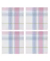 Design Imports Oh Hoppy Day Plaid Cotton Napkins, Set Of 4 In Blue