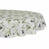 Design Imports Olives Print Outdoor Tablecloth In White