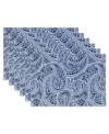 Design Imports Paisley Print Outdoor Placemat, Set Of 6 In Blue
