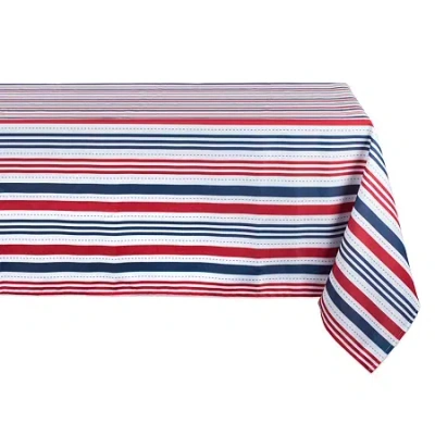 Design Imports Patriotic Stripe Outdoor Tablecloth In Multi