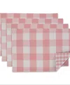 Design Imports Pink Buffalo Check Placemat, Set Of 4 In Pink