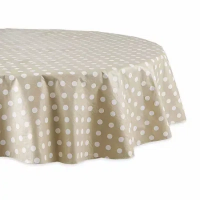 Design Imports Polka Dot Vinyl Tablecloths In Brown
