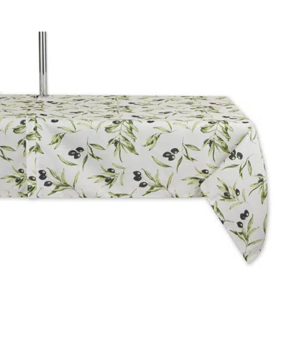 Design Imports Print Outdoor Tablecloth With Zipper, 60x84 In Green