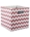 Design Imports Print Polyester Storage Bin In Pink