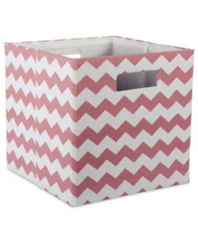 Design Imports Print Polyester Storage Bin In Pink