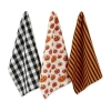 Design Imports Pumpkin Faces 3-pc. Dish Cloths In Orange