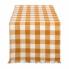 Design Imports Pumpkin Spice Heavyweight Check Fringed Table Runner In Orange