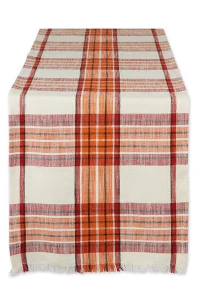 Design Imports Pumpkin Spice Plaid Table Runner In Multi