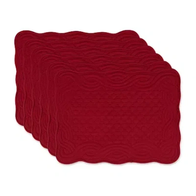 Design Imports Quilted Farmhouse 6-pc. Placemats In Red