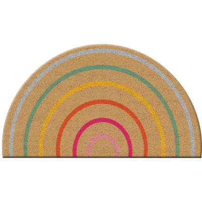 Design Imports Rainbow Bright Coir Doormat In Multi