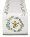 Design Imports Bee Kind Reversible Embellished Table Runner, 14" X 72" In Bee Kind