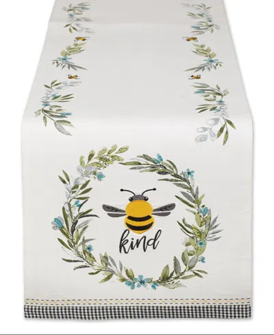 Design Imports Bee Kind Reversible Embellished Table Runner, 14" X 72"