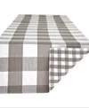 Design Imports Reversible Gingham-buffalo Table Runner, 14" X 72" In Gray