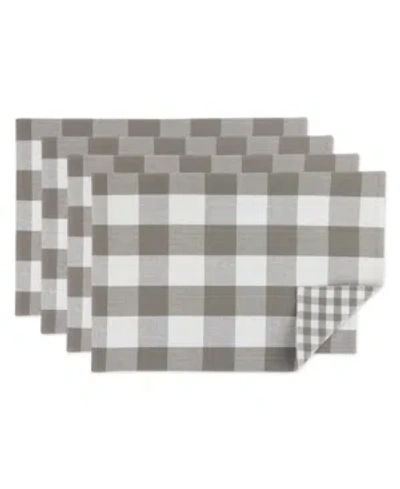 Design Imports Design Import Reversible Gingham - Buffalo Check Placemat Set In Gray