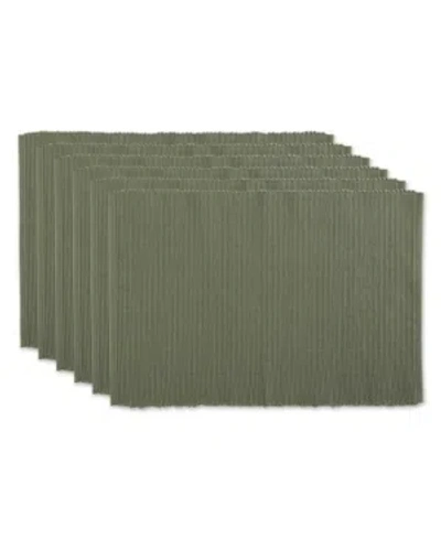 Design Imports Ribbed Placemat, Set Of 6 In Green