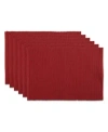Design Imports Ribbed Placemat, Set Of 6 In Red