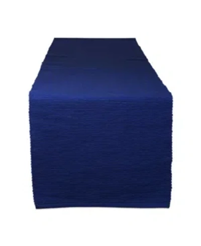 Design Imports Ribbed Table Runner 13" X 72" In Blue