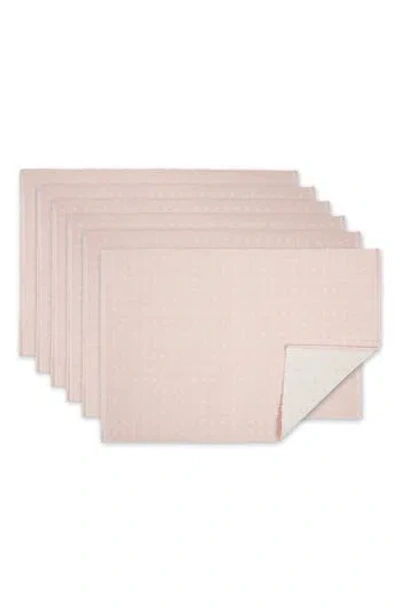 Design Imports Rose Dobby Dot Rib Set Of 4 Placemats In Pink