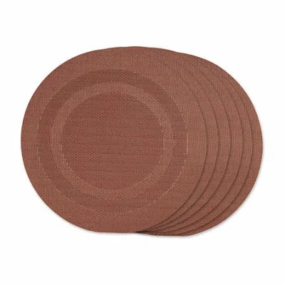 Design Imports Round Doubleframe 6-pc. Placemat In Red