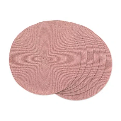 Design Imports Round Woven 6-pc. Placemat In Pink