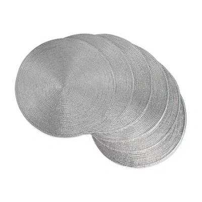 Design Imports Round Woven 6pc. Placemats In Silver