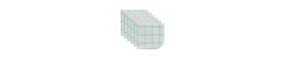 Design Imports Scrubber Dishcloths Collection Windowpane Dishrag Set, 12x12", White/aqua Stripe, 6 Piece