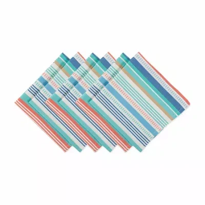 Design Imports Seashore Stripe 6-pc. Napkins In Multi