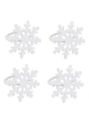 Design Imports Snowflake Set Of 4 Napkin Rings In White