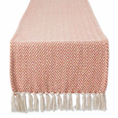 Design Imports Spice Chevron Table Runner In Orange