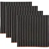 Design Imports Spider Silk Stripe Set Of 4 Napkins In Black