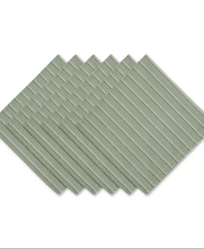 Design Imports Sprig Dobby Stripe Napkin, Set Of 6 In Green